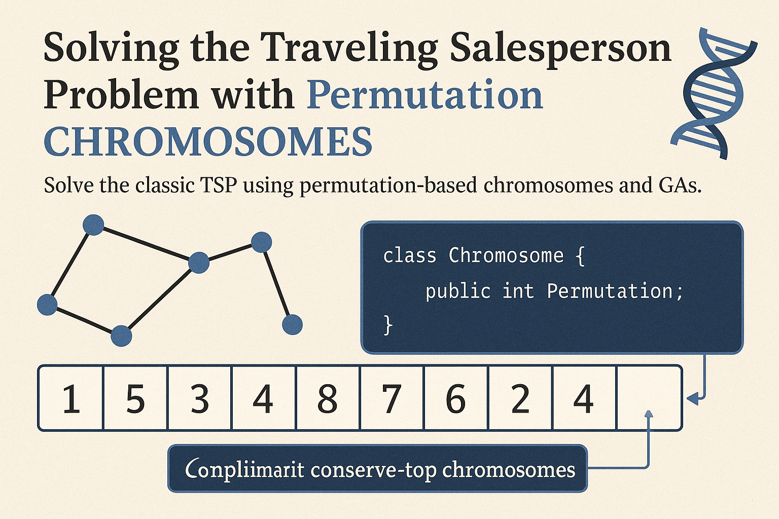 Solving the Traveling Salesperson Problem with Permutation Chromosomes