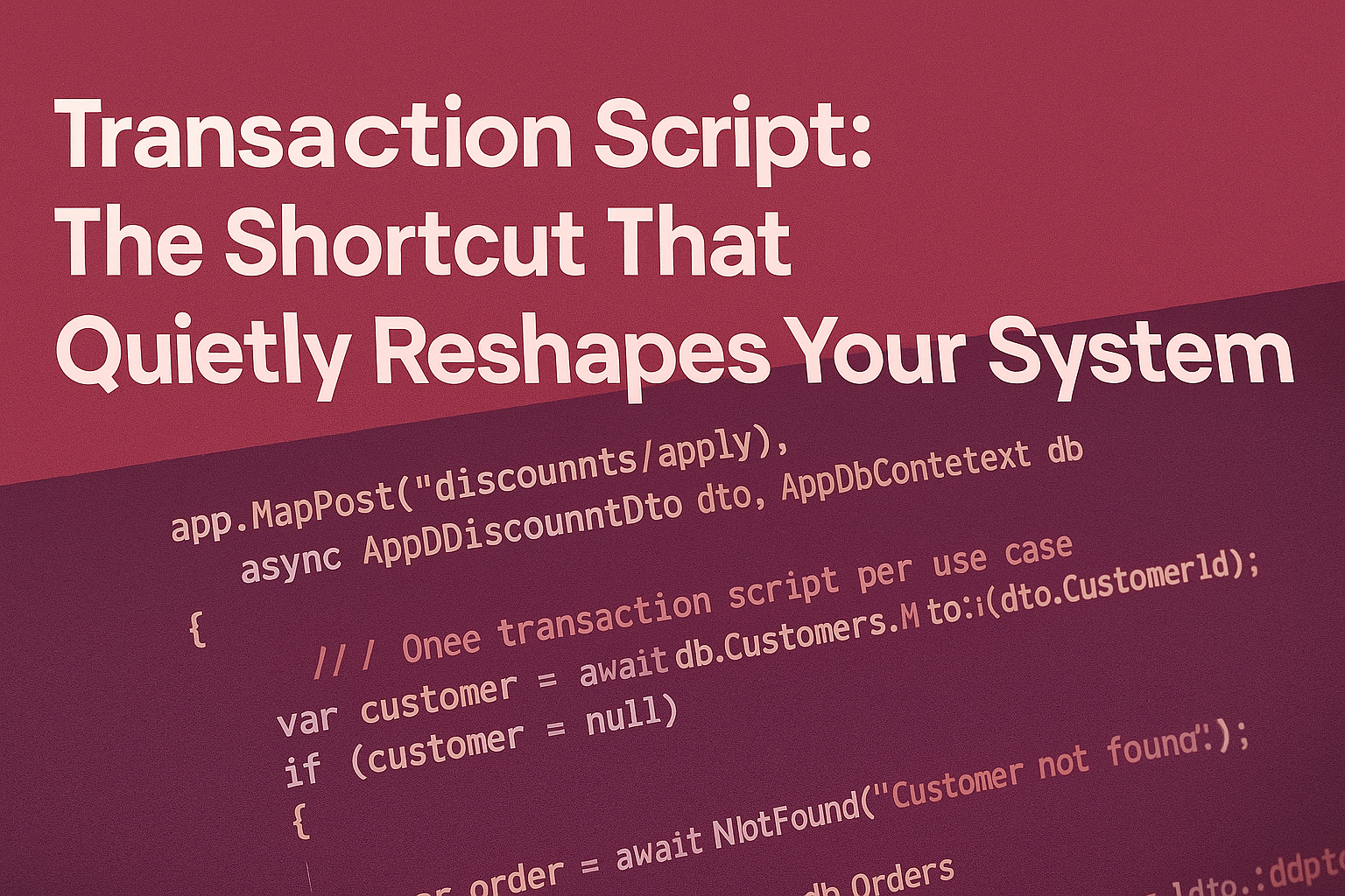 Transaction Script: The Shortcut That Quietly Reshapes Your System